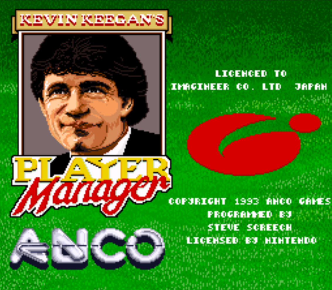 Kevin Keegans Player Manager Title Screen